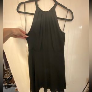 Black high neck dress with keyhole back